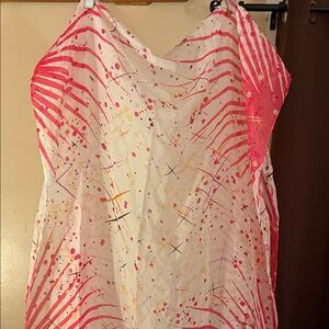 Chic Pink and White Abstract scarf